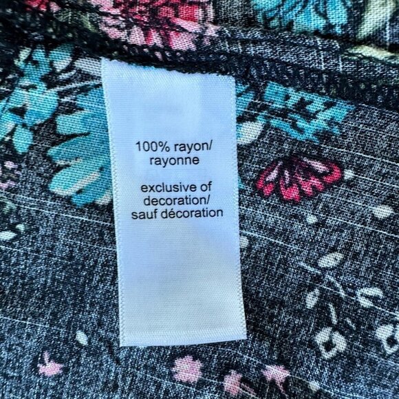 Maurices Kimono Black Lace Floral Ruffles Beach Coverup Small - Picture 6 of 10